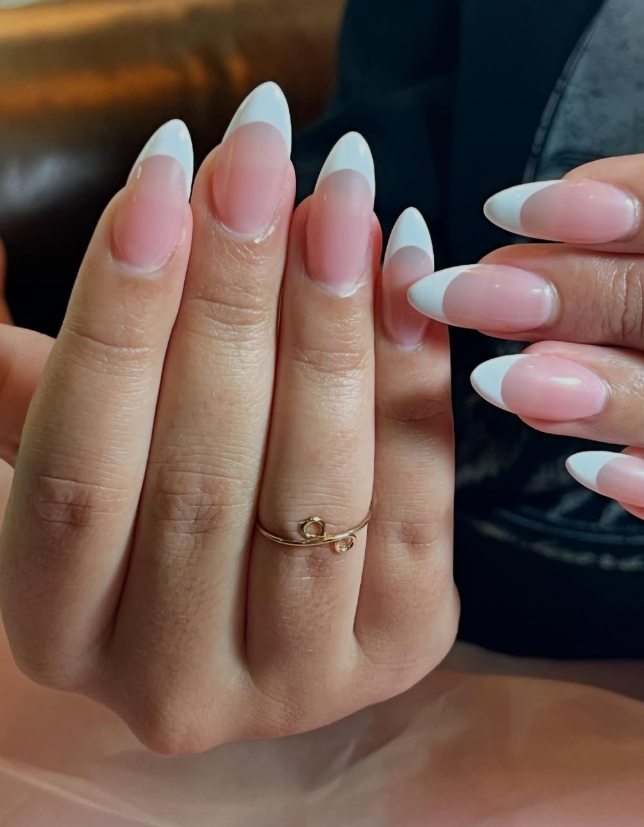 Classic natural almond nails
