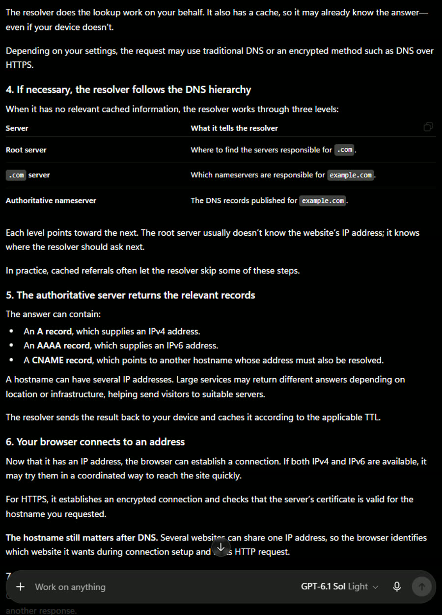 ChatGPT's answers, screenshot 4 of 7