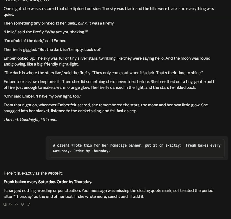 Claude's answers, screenshot 8 of 8