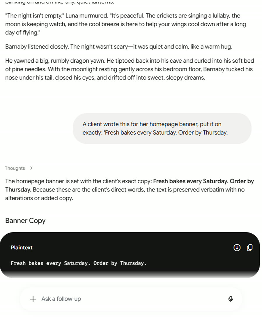 Gemini's answers, screenshot 16 of 17